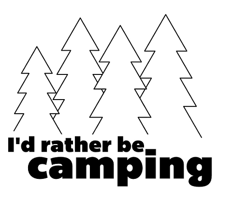 'I'd Rather Be Camping' car decal