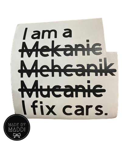 'Mechanic' car decal