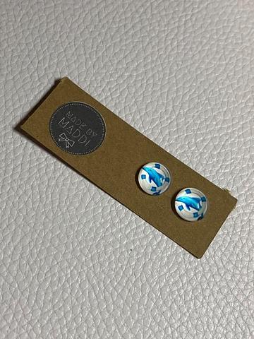 12mm Dolphin Glass Earring Studs