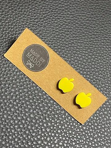 12mm Yellow Apples Acrylic Earring Studs