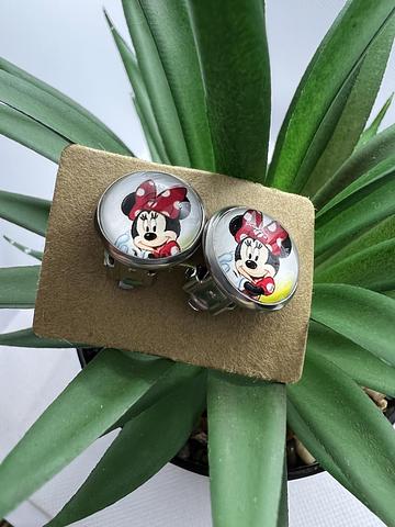 Minnie Mouse Clip On Earrings