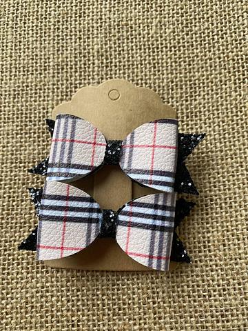 Burberry Pattern Piggy Tail Bows